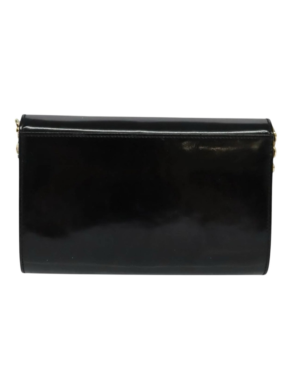 Salvatore Ferragamo Black Patent Leather Shoulder Bag Gold Hardware - Picture 2 of 10